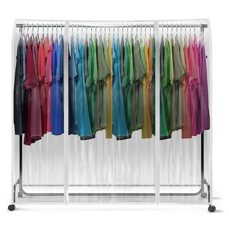 Sorbus Cover for Garment Rack 2 Pack- 6 Ft Transparent Clothes Rack Cover, Garment Coat Hanger Protector Dustproof Waterproof Clothing Storage Cover for Dresses, Suits, Coats (Rack Not Included)