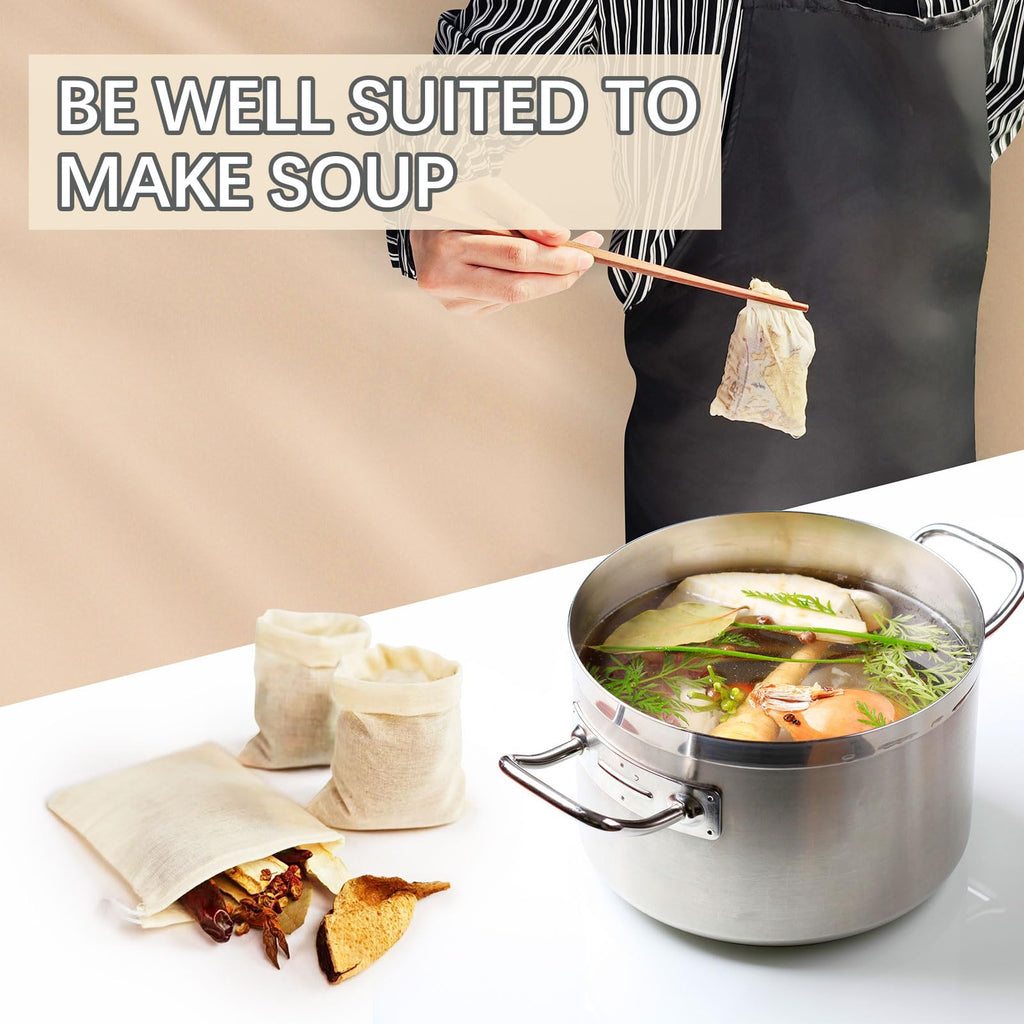 ARKBAODAN 100PCS 3x4 Small Muslin Cloth Bags with Drawstrings - Reusable Empty Spice & Herb Bags for Cooking, Potpourri, cloth tea bags, cloth bags bulk