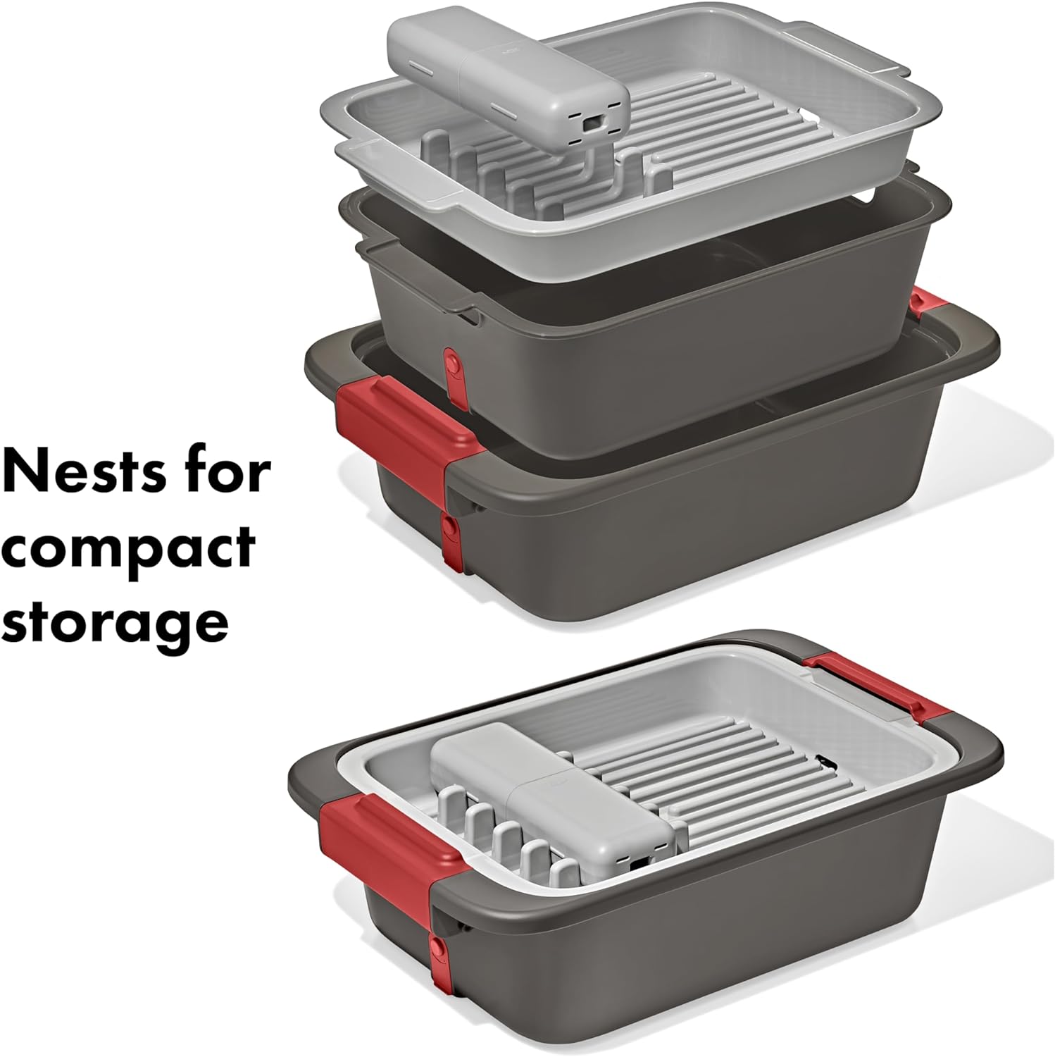 OXO Outdoor Wash, Dry & Stow System - Efficient Portable Cleaning Solution for Camping & Travel