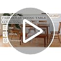 47.2-Inch Bamboo Dining Table, Mid-Century Modern Rectangular Kitchen Desk