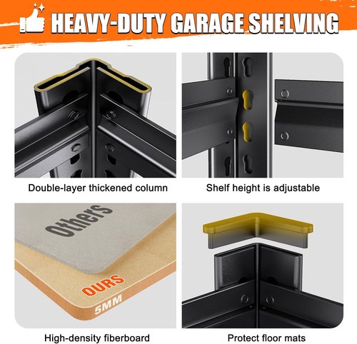 Heavy Duty Metal Shelving Units by [Brand Name] - Adjustable Steel Storage Racks | 71" H x 28" W x 12" D, 1900 lbs Capacity, 4-Pack