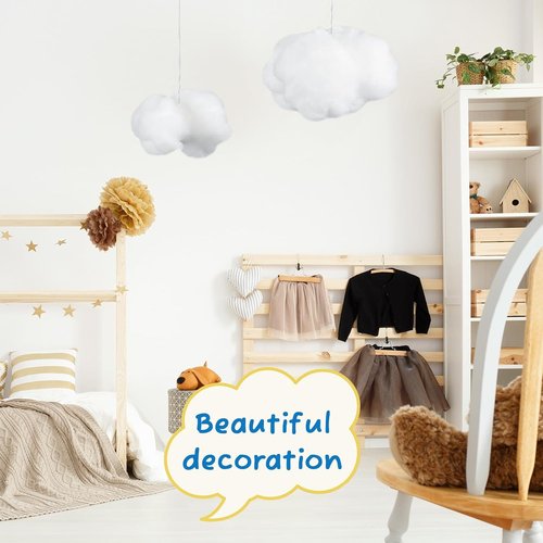 Jetec 12-Piece Artificial Cloud Props - 3D Hanging Decorations for Weddings & Parties | Small & Medium Sizes
