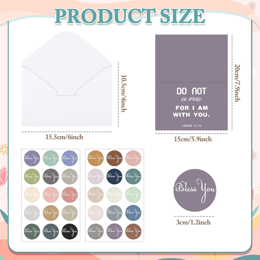 Sayglossy Inspirational Christian Greeting Cards - 120 Bulk Set with Envelopes | 4x6'' Bible Verses for Gifts