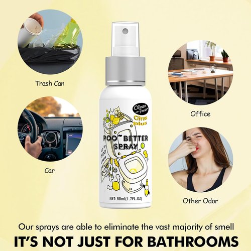 Clean-n-Fresh Toilet Spray Variety Pack | 5 Travel Essentials - Citrus, Hibiscus, Lavender, Eucalyptus, Beach Coco - 1.7 Fl Oz Each