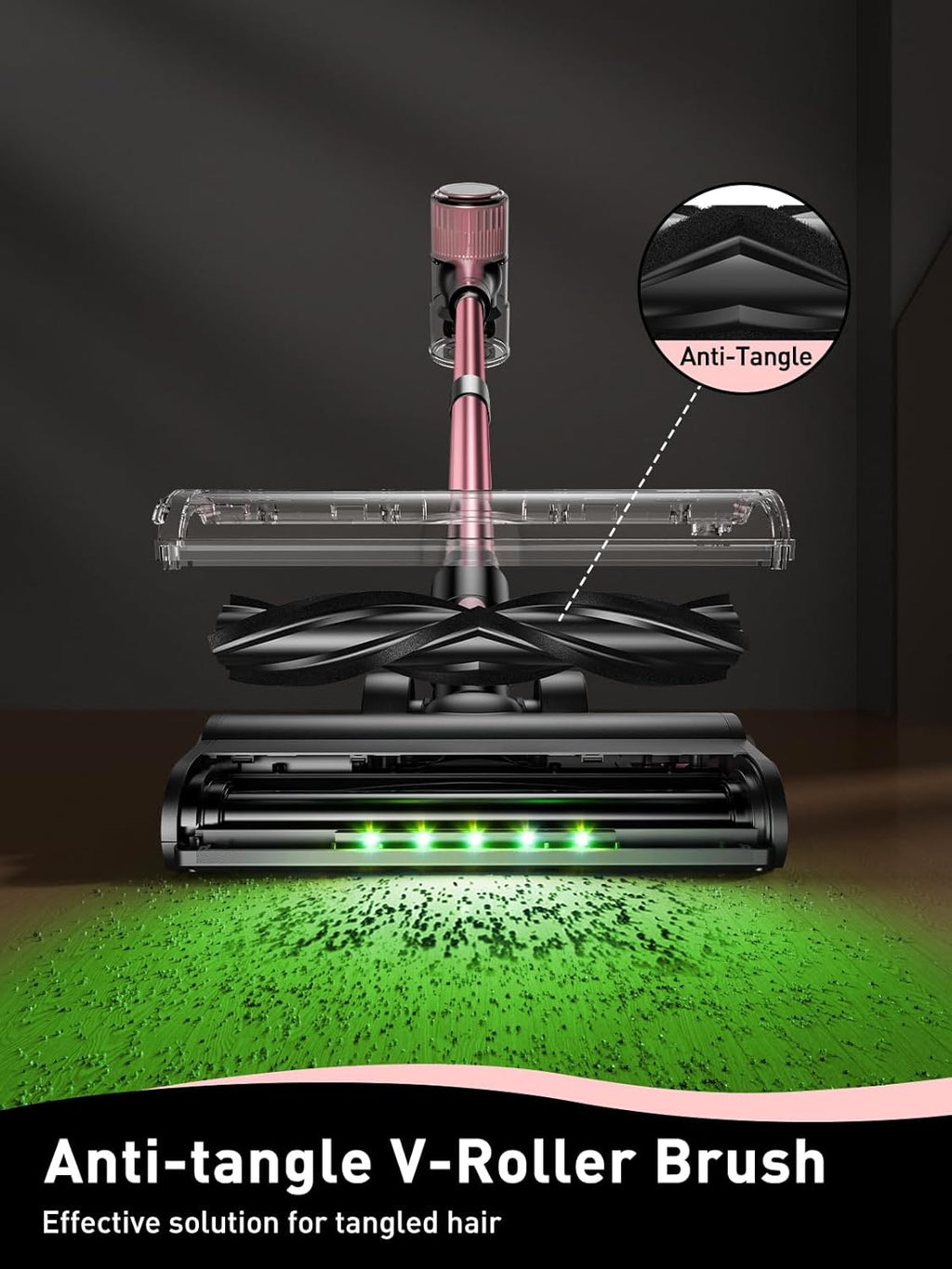 VICEASE Cordless Vacuum Cleaner - 8-in-1 Powerful Suction with LED Display & 45 Min Battery Life | Pink