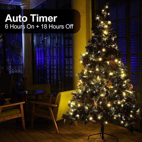 MASHANG Christmas Lights - 50 LED Battery Operated String Lights with Timer | Waterproof Warm White Decor