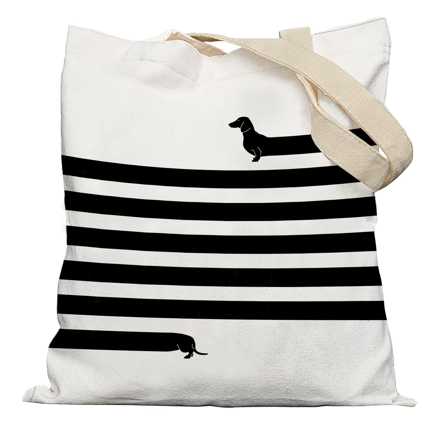 APJYM Funny Long Dachshund Canvas Tote Bag, Dachshund Gifts for Dachshund Lover Women, Reusable Grocery Shopping Bags