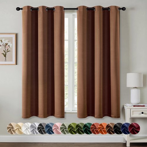 MIULEE Blackout Curtains - Thermal Insulated Room Darkening Drapes | 63-Inch Mocha Brown, 2 Panels