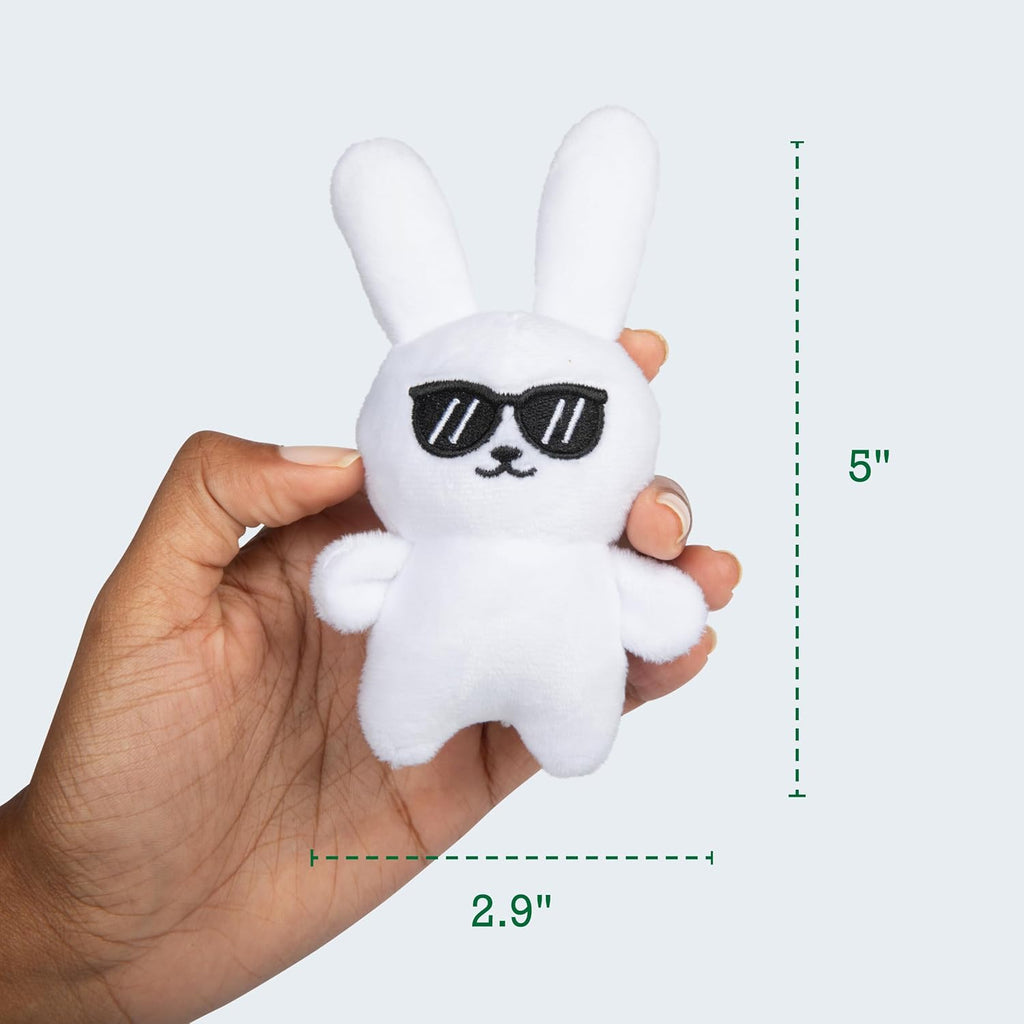 WHAT DO YOU MEME? Emotional Support Bunnies - Cuddly Plush Stuffed Animals | Set of 5 with Basket