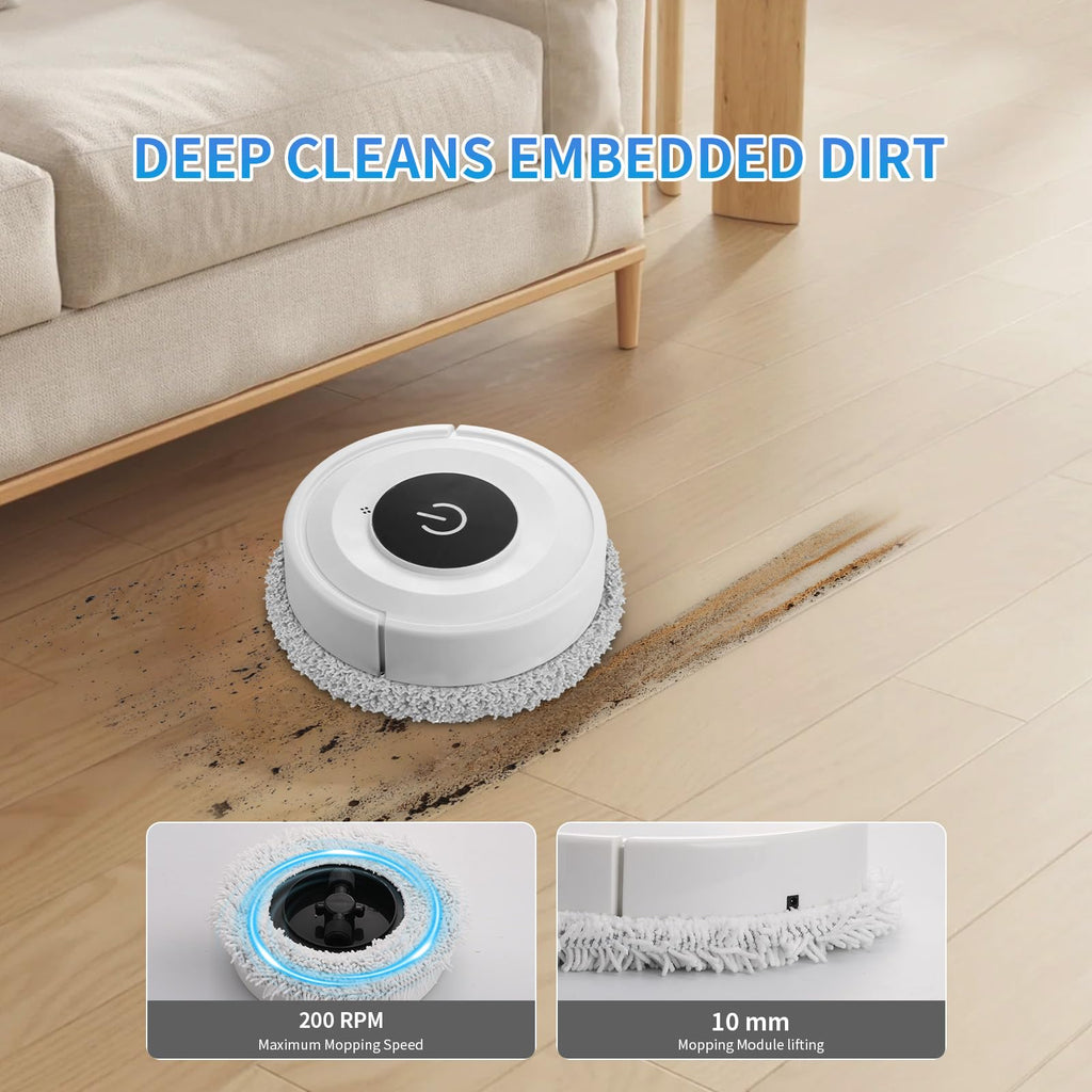 Robot mop, 2-in-1 Robot for Mopping and Sweeping, Advanced Obstacle Avoidance Technology, Ultra-Thin Design Robot mop, Suitable for pet Hair, Hard Floors, and Carpets