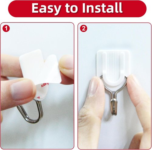 25 Heavy-Duty Wire Hooks by [Brand Name] - No Damage Adhesive Wall Hooks for Keys, Coats, Towels | Removable & Durable