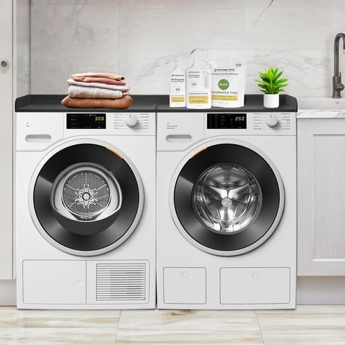 Royxen Washer Dryer Countertop, 27.4" x 54" Wood Universal Fit, Washer Dryer Topper, Laundry Room Organization, Laundry Countertop for Laundry Organization, Black