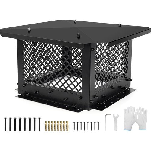 INNO STAGE Chimney Cap, 14"x14" Chimney Cover, Chimney Rain Caps, Fireplace Chimney Caps for Outside with Adjustable Metal Screws & Gloves