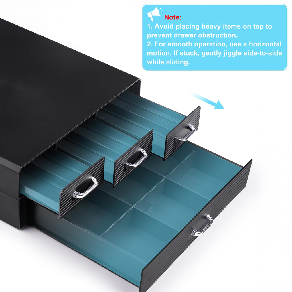 SZQINJI Coffee Pod Organizer 72/96 Pods Coffee Capsule Holder 2-Tier Coffee Pod Storage 4-Drawer Compact, Compatible with Keurig K-cup & Nespresso Capsule