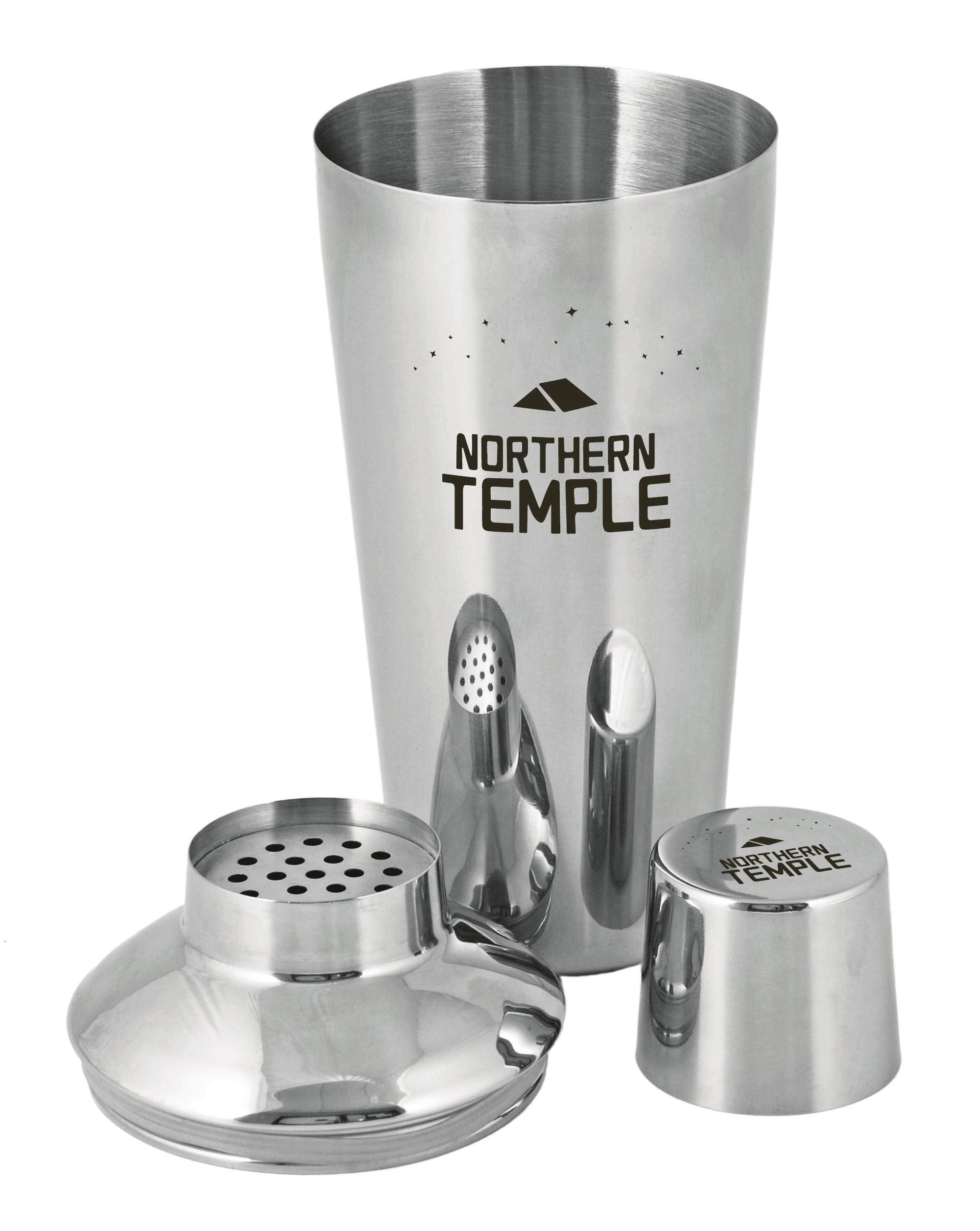 True Retro Stainless Steel Cocktail Shaker, Cold Brew Cocktails, Margarita, Whiskey Sour, Elegant Espresso Martini Shaker with Strainer and Jigger Cap, Home Bar Tools, Bartender Gifts, 34 oz, Silver