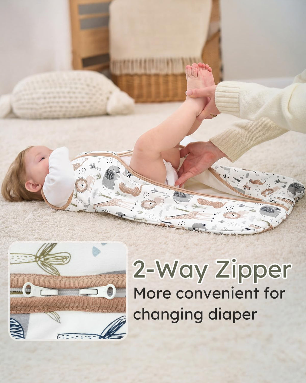Yoofoss Baby Sleep Sack - 1.5 Tog Wearable Blanket for 12-18 Months | 100% Organic Cotton, Warm & Comfy