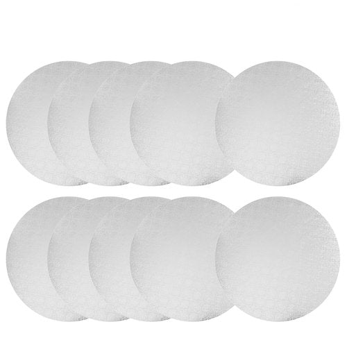 O'CREME White Wraparound Cake Pastry Round Drum Board 1/4 Inch Thick, 12 Inch Diameter - Pack of 10