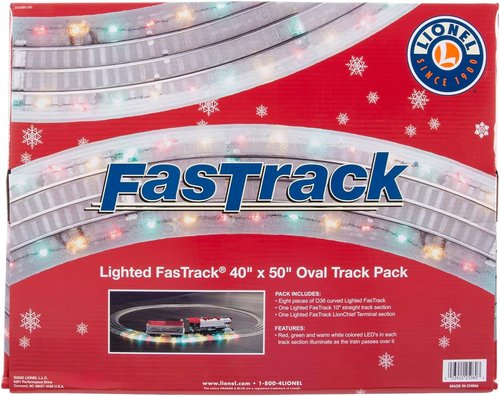 Lionel Lighted FasTrack Electric O Gauge - Illuminated 40" x 50" Oval Track Set