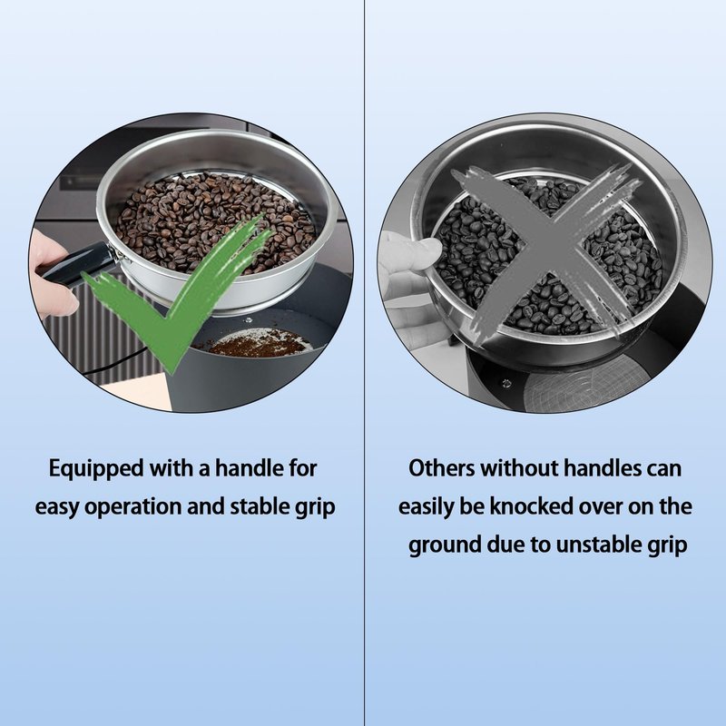 Boicafe Coffee Bean Cooler Electronic Bean Cooling Machine with 304 Stainless Steel Mesh Two Layers 1.3lb Big Capacity Household Roasting (1 Layer with Handle)