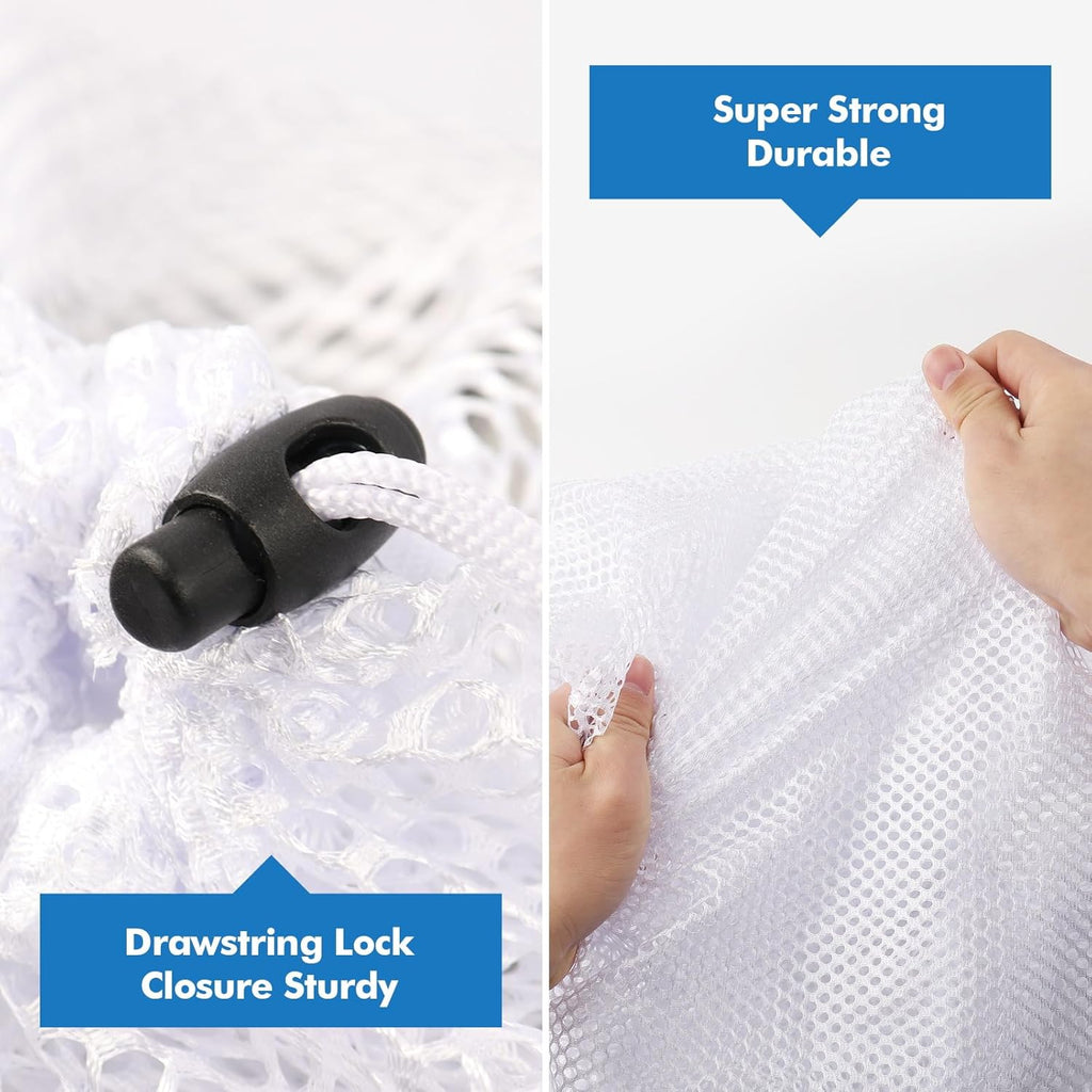 Skiennix Jumbo Mesh Laundry Bags - 3Pcs Set for Delicates, Bed Linen & Toys | Sturdy Drawstring Closure (XXL 28 x 26 Inches)