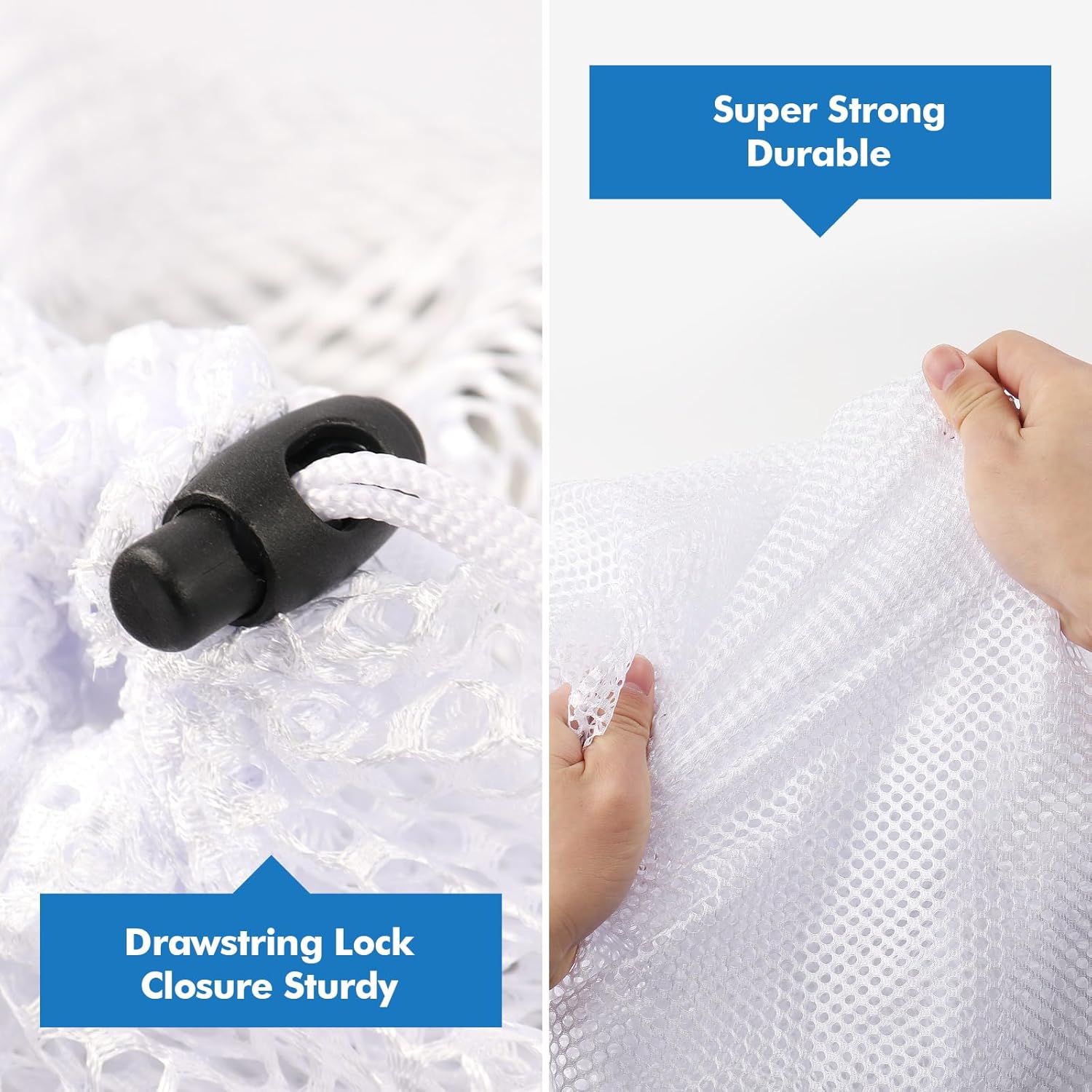 Skiennix Jumbo Mesh Laundry Bags - 3Pcs Set for Delicates, Bed Linen & Toys | Sturdy Drawstring Closure (XXL 28 x 26 Inches)