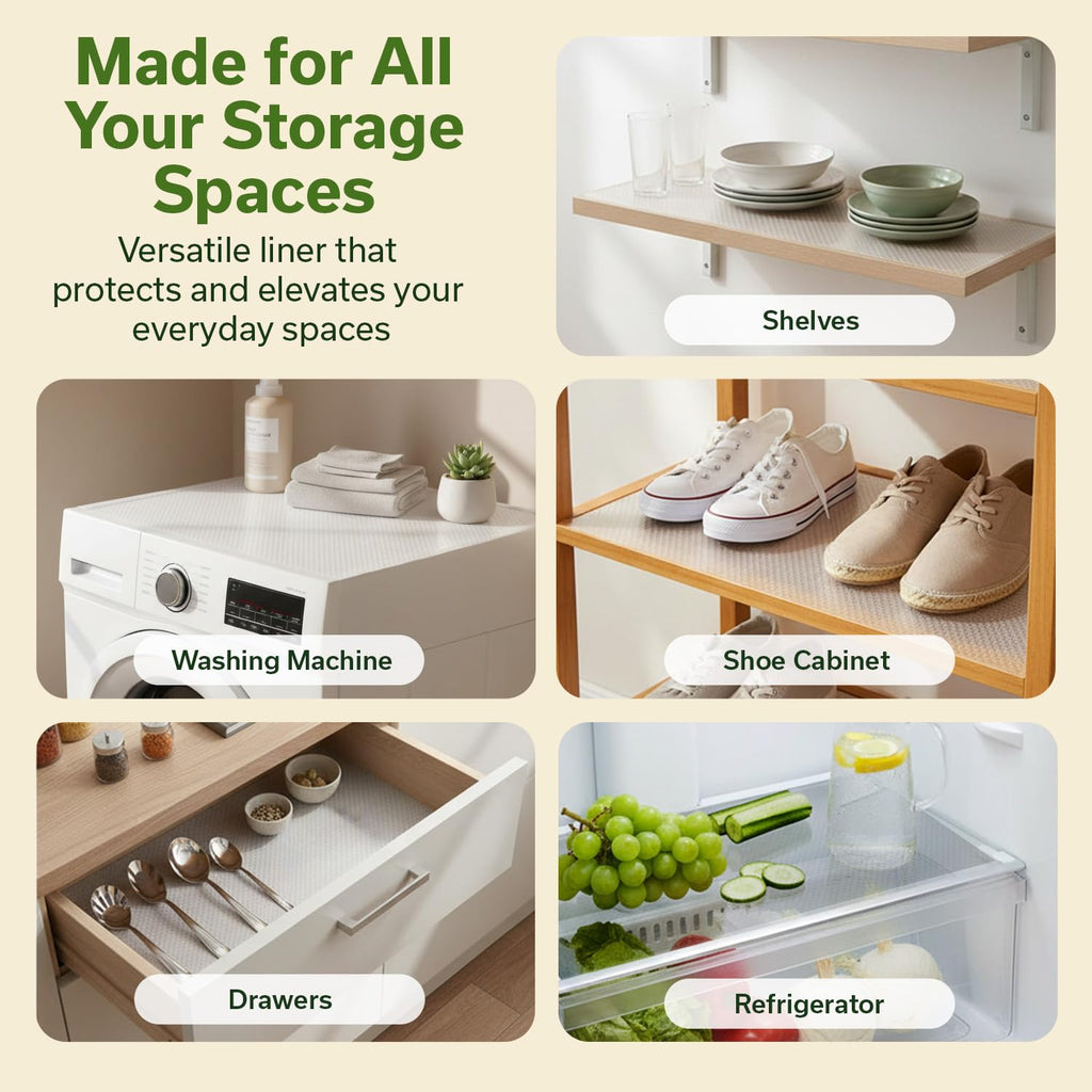 EVALAND Shelf Liners for Kitchen Cabinets Non-Adhesive 12" x 10 FT Clear Drawer Liner Non Slip, Washable Cabinet Liner, Waterproof Shelf Liners for Cabinets, Refrigerator Bathroom Pantry Cabinet Mat