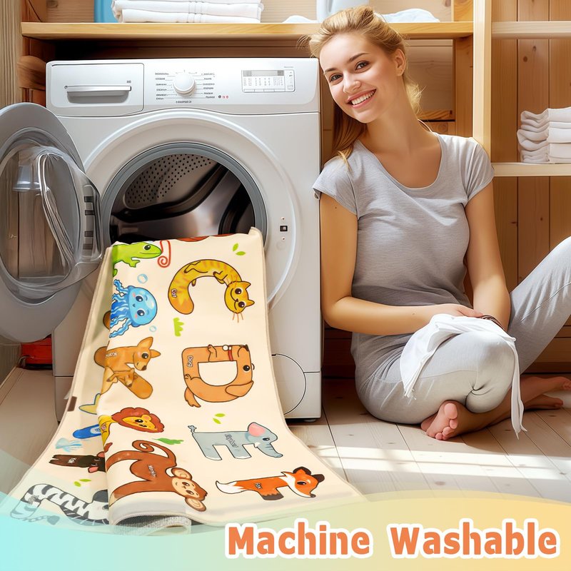 Bolacrom Kids Rugs for Playroom Educational Rug for Learn The ABC Alphabet, Soft Machine Washable Non-Slip Cute Carpet for Classroom Toddler Nursery Kids Room Decor Mat