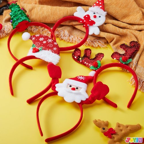 JOYIN Christmas Headbands - 12 Assorted Designs for Holiday Parties | Unisex One Size Fits All