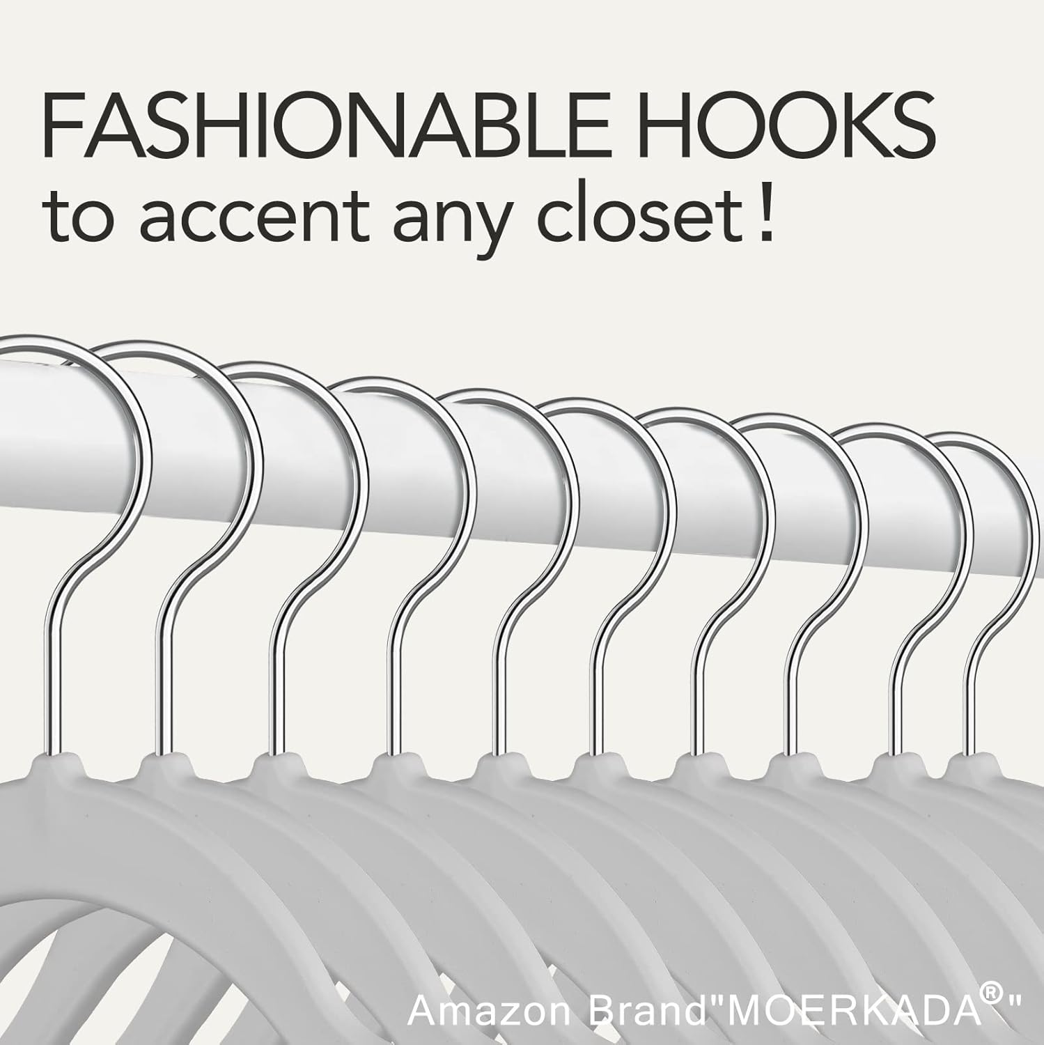 Ultra-Thin Plastic Clothes Hangers by [Brand Name] - Space-Saving Non-Slip Design | 50 Pack, 17.7 Inch, Grey