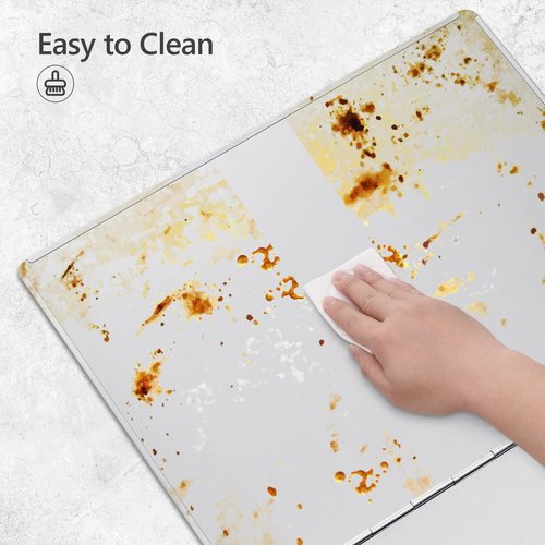 3 Sided Oil Splatter Guard, Upgrade Stainless Steel Anti Splatter Shield for Stove Top Cooktop, Yhuitek Foldable Grease Splatter Screen Oil Barrier, 11.7" x 14.7" (H)