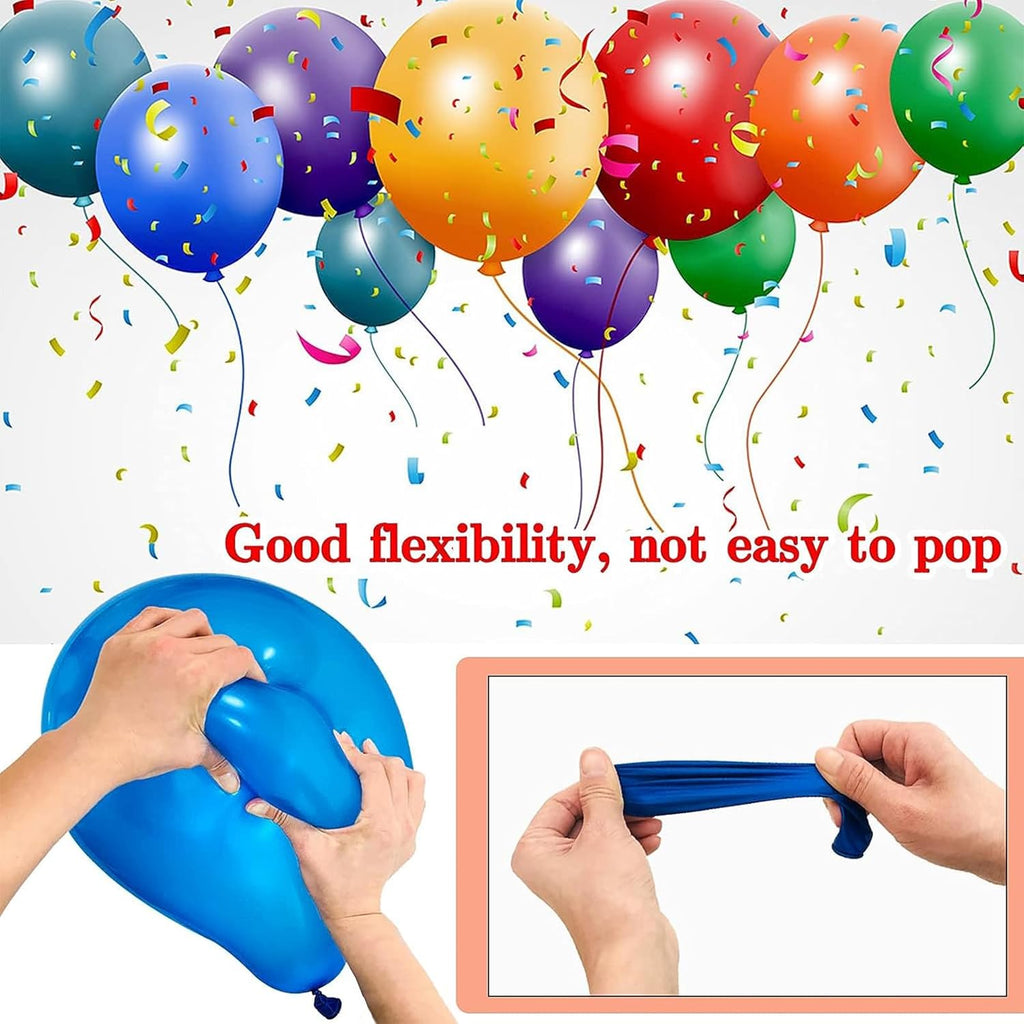 Skiennix 68-Pcs Blue and White Balloon Kit - 12-Inch Confetti Balloons for Birthday, Wedding, Baby Shower Decor