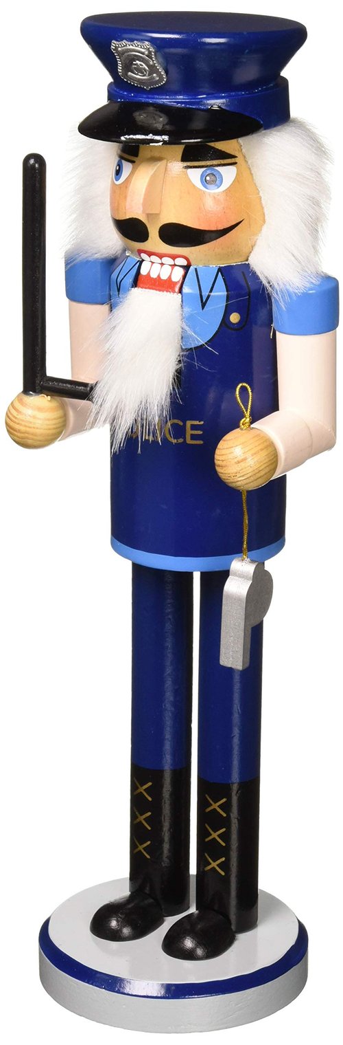 Santa's Workshop 70060 Policeman Nutcracker, 14" Tall, Blue/Black