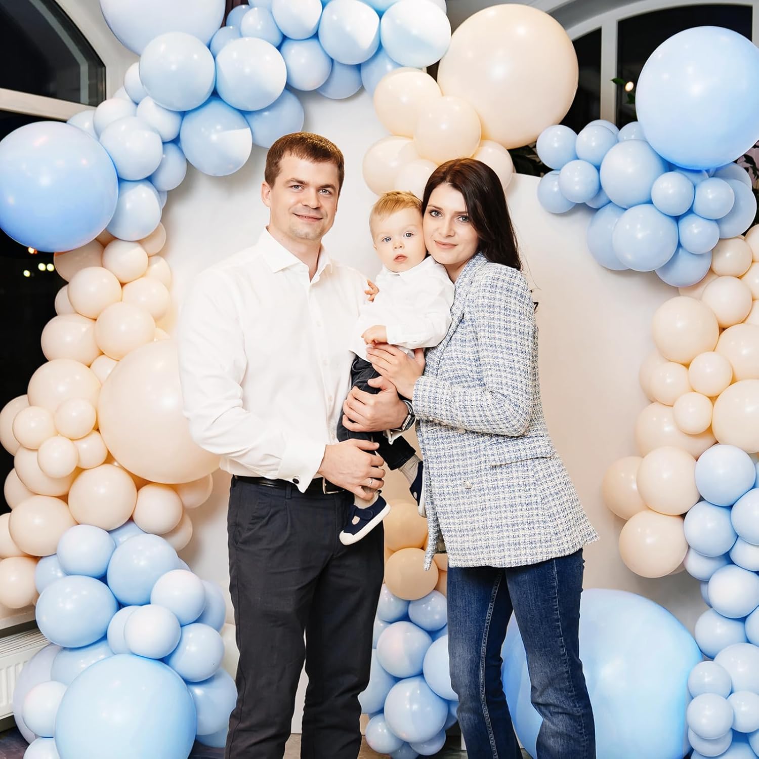 RUBFAC Pastel Blue Balloons - 129pcs in Various Sizes for Garland & Arch | Perfect for Birthday & Baby Showers