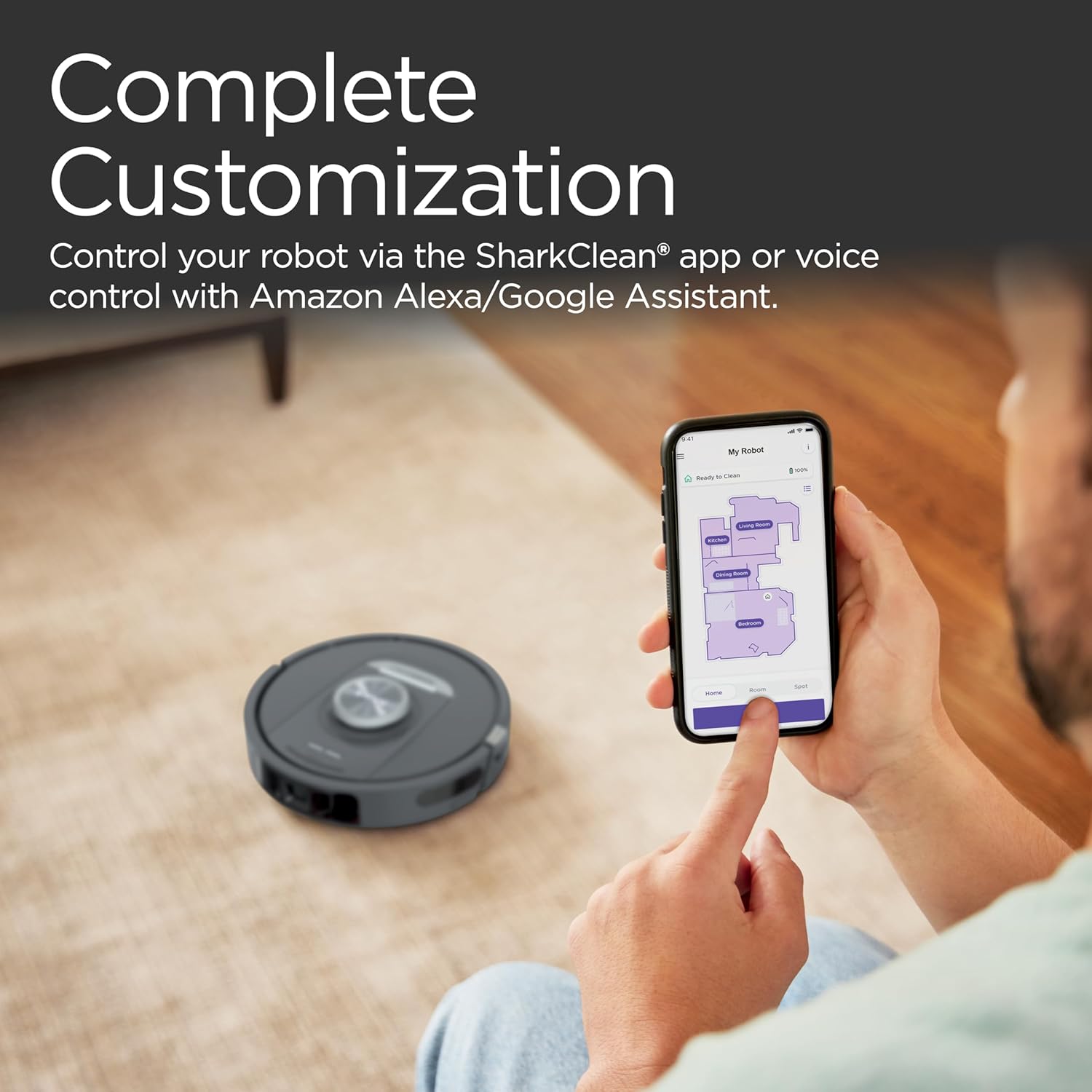 Shark PowerDetect Self-Empty Robot Vacuum - NeverStuck Technology, Auto Deep-Clean Carpets & Hard Floors, XL 60-Day Capacity, Black