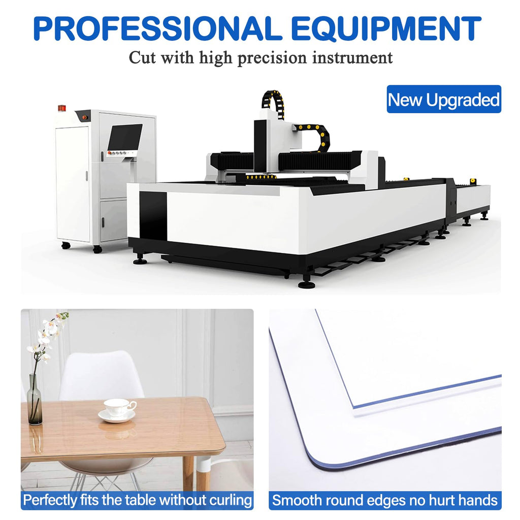 WanDeela 42 x 68 Inch Clear PVC Table Cover Protector - 1.5mm Thick Custom Plastic Desk Pad - Waterproof Vinyl Table Top Protector Mat
