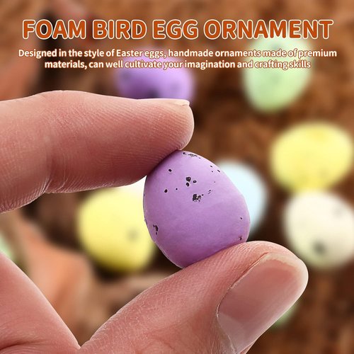 Abaodam Artificial Bird Eggs - 100pcs Speckled Mini Foam Eggs for DIY Crafts & Easter Decor