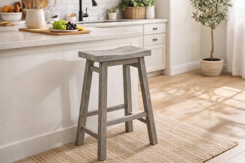 Boraam Sonoma Stool, Counter Height, Storm Grey Wire-Brush