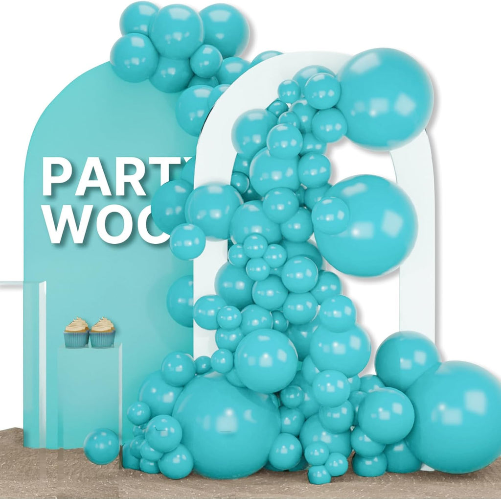 PartyWoo Teal Balloon Arch Kit - 155pcs in Various Sizes for Baby Showers, Gender Reveals & Birthdays | Turquoise & Dark Teal