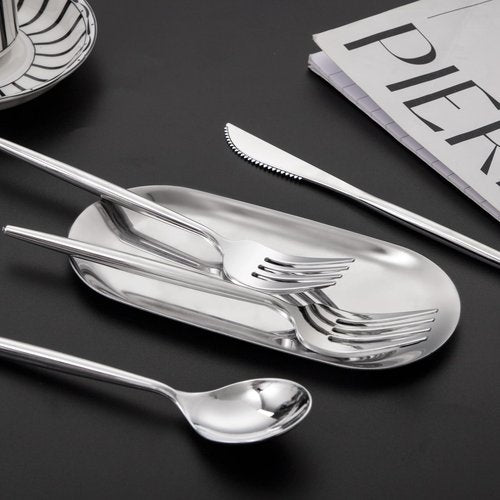 LIYH 102 Pcs Silver Plastic Silverware - Heavyduty Plastic Cutlery Set Disposable Utensils Flatware Set Knives Forks Spoons Disposable Cutlery Easter