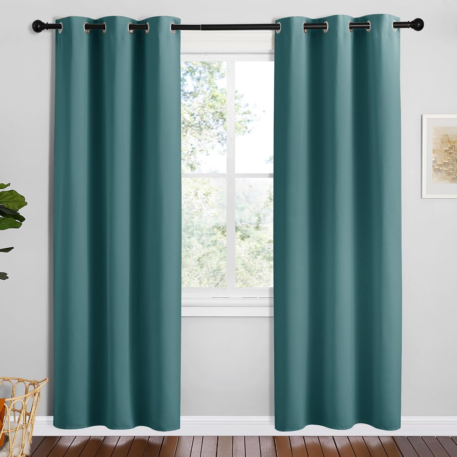 NICETOWN Sea Teal Blackout Curtains - Thermal Insulated Drapes for Bedroom | 78" Length, 42" Wide, 2 Panels