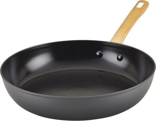 Farberware Forged Induction Ceramic Frying Pan - Nonstick, Dishwasher Safe, 12.25 Inch - Black and Gold