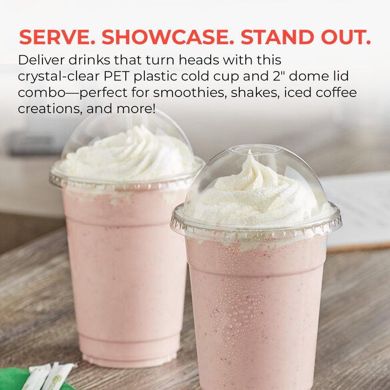 HOME GOODS MARKETPLACE 16 oz Clear Plastic Cups with Wide Dome Lids – 30 Pack | Disposable Cold Drink Cups for Smoothies, Iced Coffee, Bubble Tea, Slushies, Parfaits, and More