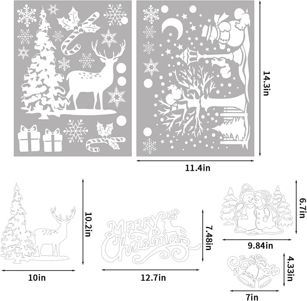 SULOLI Christmas Window Clings - 141 Static Snowflake Stickers for Festive Decor | 8 Sheets