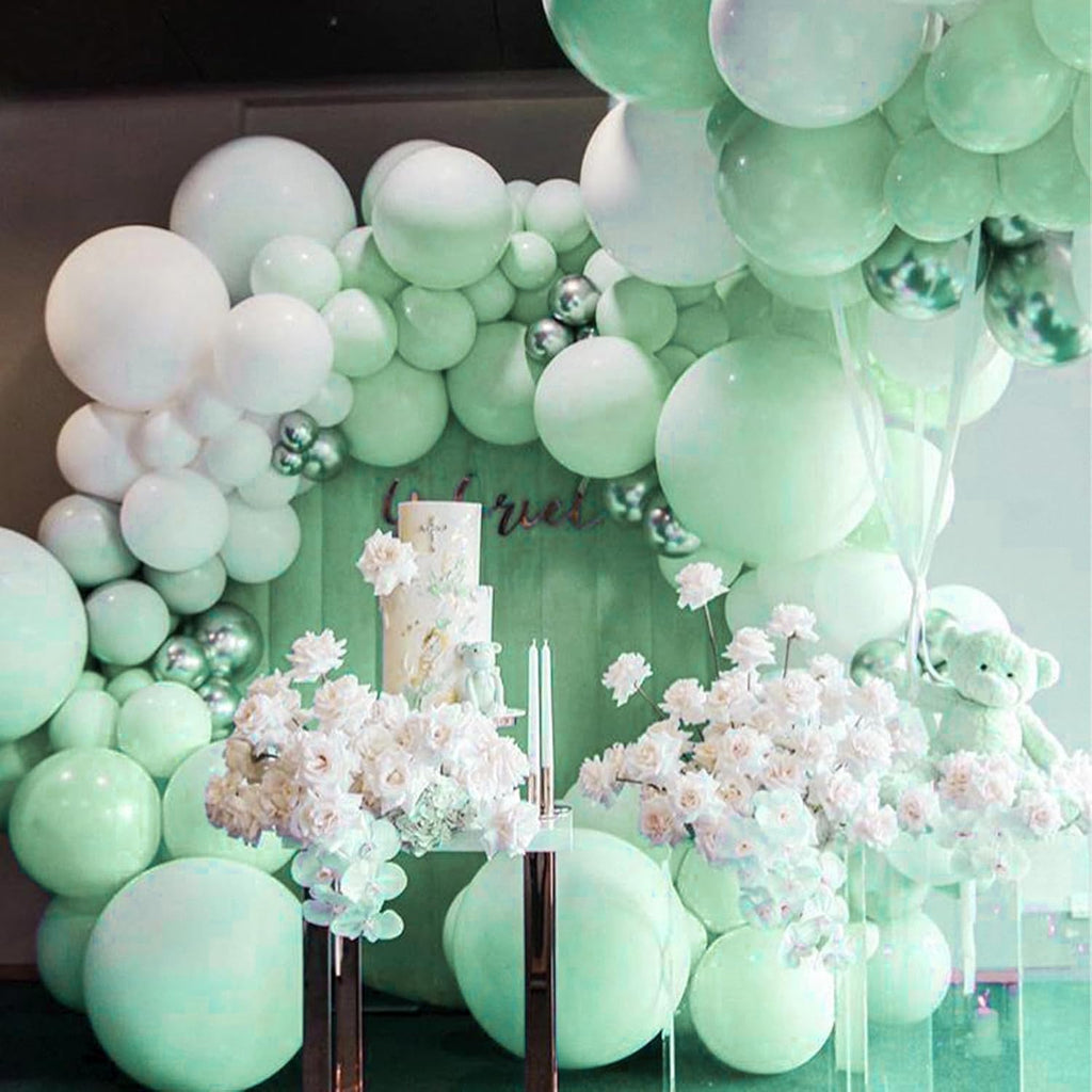 PartyWoo Mint Green Balloons - 50 Pcs 12 Inch Pastel Latex Helium Balloons for Celebrations