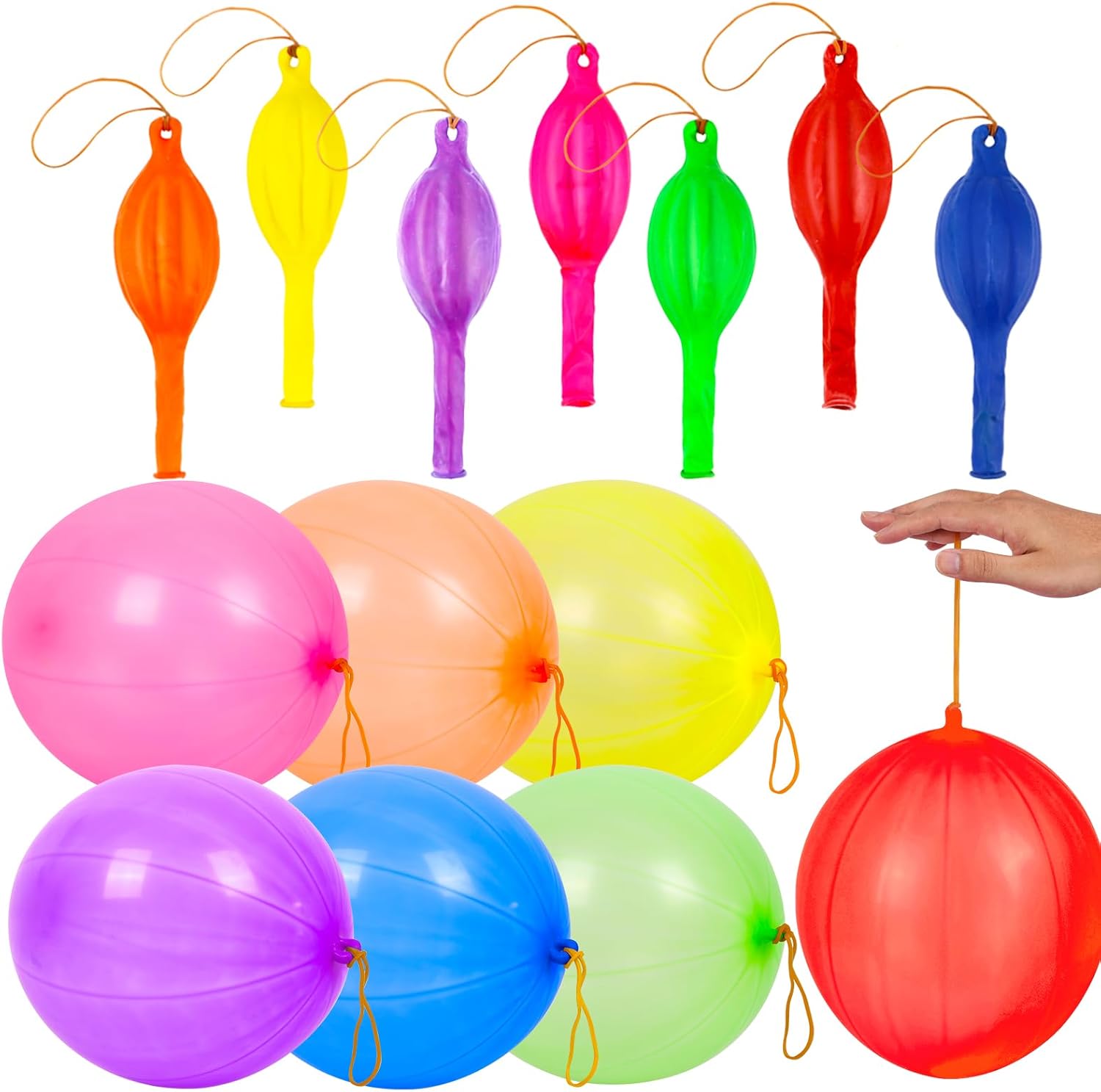RUBFAC Punch Balloons - 36Pcs Heavy Duty Neon Party Balloons for Kids' Outdoor Fun & Goodie Bags