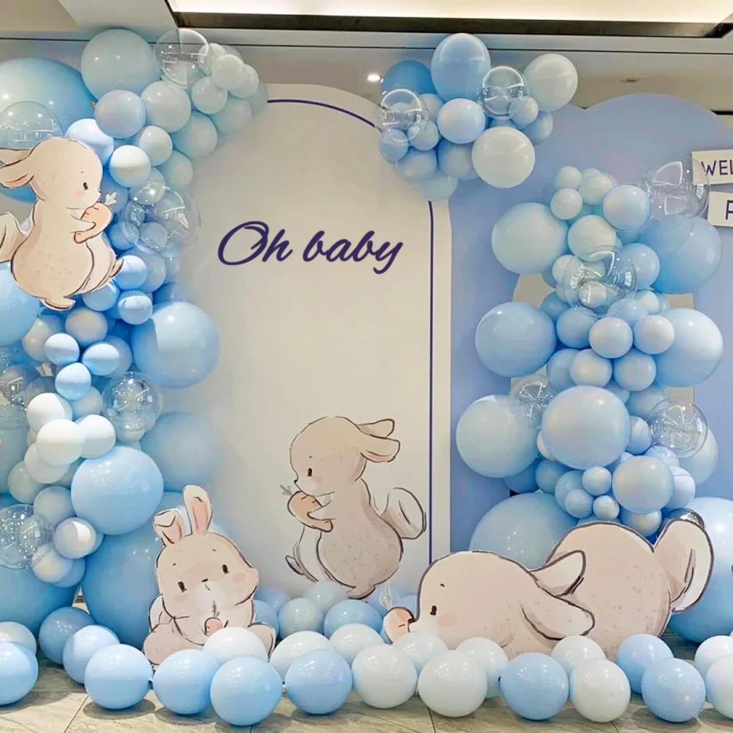 Pastel Blue Latex Balloons - 100 Pack 12 Inch Round Helium Balloons for Baby Showers & Birthday Parties
