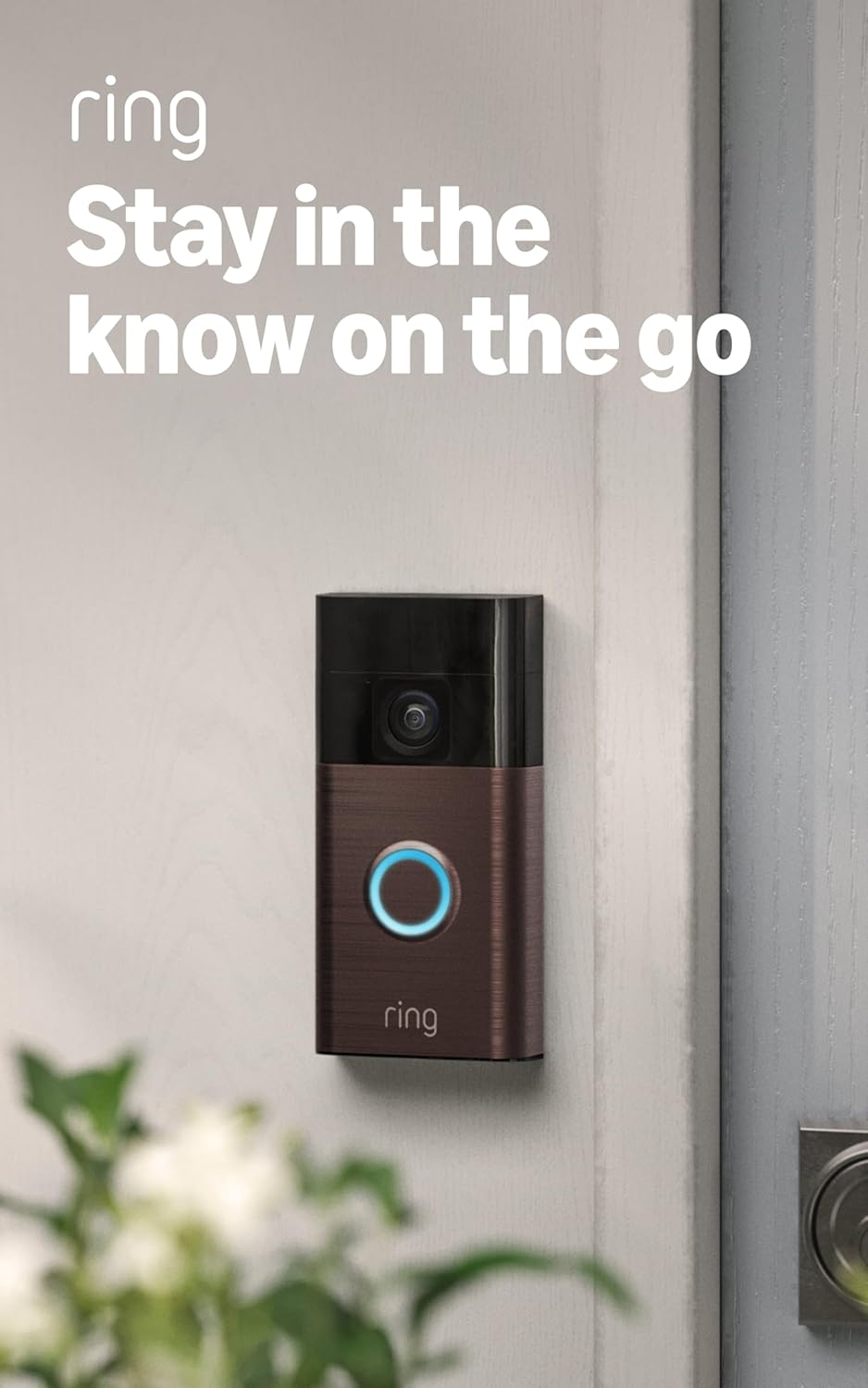 Ring Battery Doorbell - Home Security with Live View, Two-Way Talk & Motion Alerts | Satin Nickel Finish
