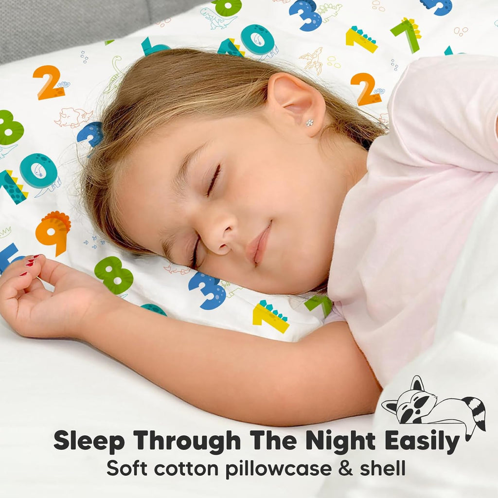 My Little Dreamy Toddler Pillow - 13x18 Organic Cotton Travel Pillowcase, Soft & Breathable for Ages 2-5