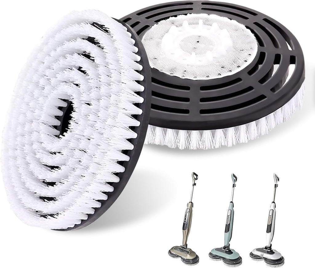 Shark Upgraded Steam Mop Pads - Replacement Brush Heads with Scrubbing Bristles | Deep Clean Hardwood & Tile - 2 Pack
