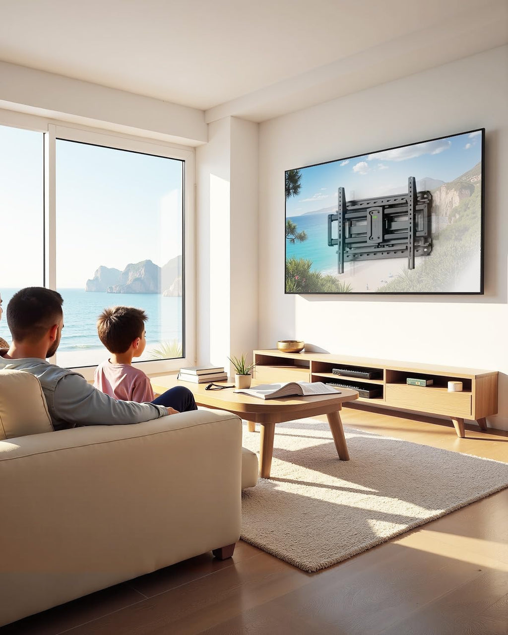USX MOUNT Full Motion TV Wall Mount - Fits 42-97 Inch TVs Up to 150 lbs | Swivel & Tilt Design, Max VESA 600x400mm